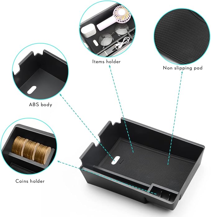 MARCHFA Center Console Organizer Tray Compatible for 2023 2024 2025 2026 Kia Sportage Hybrid X PRO SX Prestige Accessories Armrest Storage Box Oragnizer Tray Insert