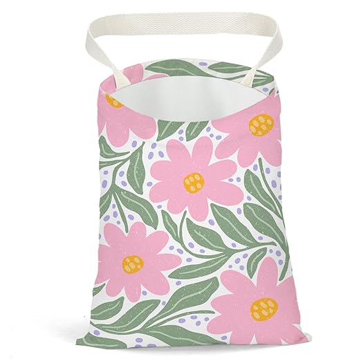 Retro Floral Car Trash Can, Car Trash Bag Hanging, Waterproof Cars Back Seat Hanging Organizer and Storage Trash Bags for Vehicle Travelling Camping