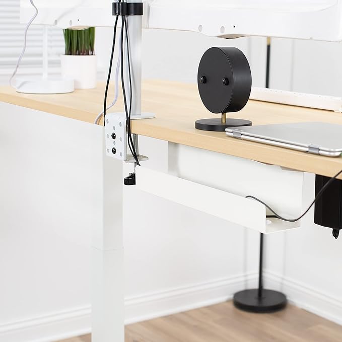 VIVO Under Desk 17 inch Cable Management Tray, Cord Organizer, Home Office Desk Accessories, White, DESK-AC06-1CW