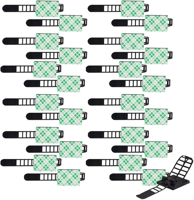 25 Pieces Desk Wire Organizer Cable Ties Zip Ties Adhesive Cord Clips Cable Management Cord Keeper Desk Wire Management