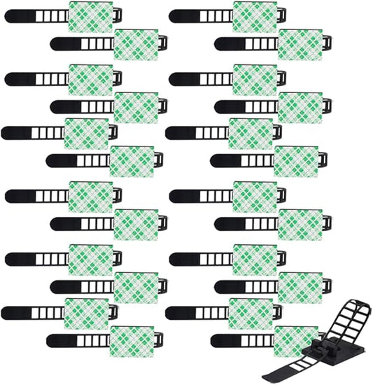 25 Pieces Desk Wire Organizer Cable Ties Zip Ties Adhesive Cord Clips Cable Management Cord Keeper Desk Wire Management
