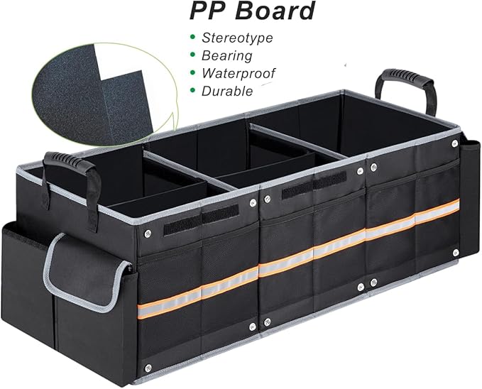 2-Pack Leak-Proof Car Trash Can with Lid, Portable Foldable Car Garbage Bin Bag | 2 Gallon Auto Waste Container for Vehicle, Truck, SUV & Road Trips | Hands-Free Waterproof Car Accessories Organizer