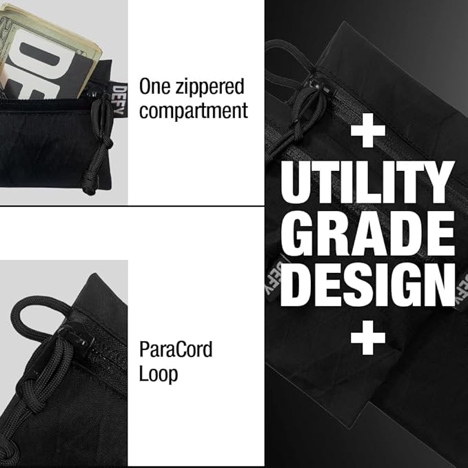 DEFY Project X-Pac Travel Pouch | Lightweight Nylon Organizer Pouch For Accessories | Premium Tech Wallet | Water Repellent Travel Organizer (Small, Black)