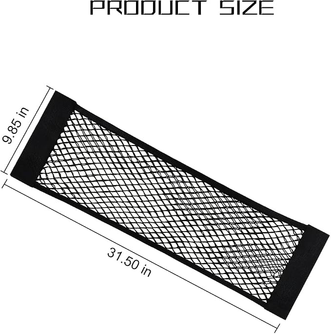 AUCELI Car Mesh Cargo Net, 2PCS 9.8 x 31.5in Elastic Vehicle Storage Mesh Pocket with Adhesive Tape, Automotive Trunk Net Wall Sticker Pouch Bag Accessories, Universal for Truck RV SUV