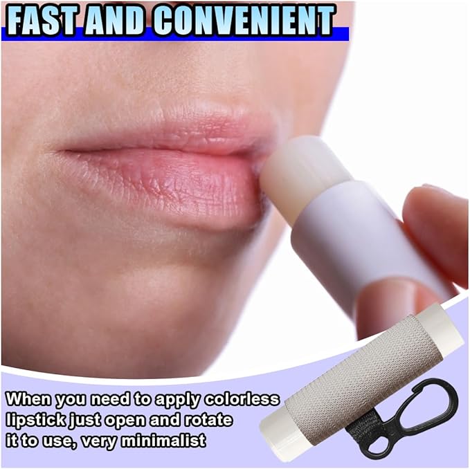 10PCS Car Lip Balm Holder Keychain with Clip On – Elastic Lipstick Sleeves Lip Gloss Holders – Portable Lip Balm Pouch Keychain Sleeve Holder for Women (Style 3)