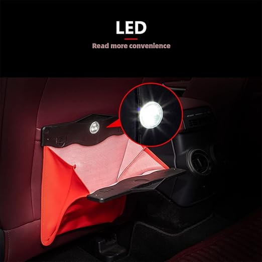 Car Leather Trash Bag Smart LED Waterproof Organizer Storage Garbage Can (Brown)
