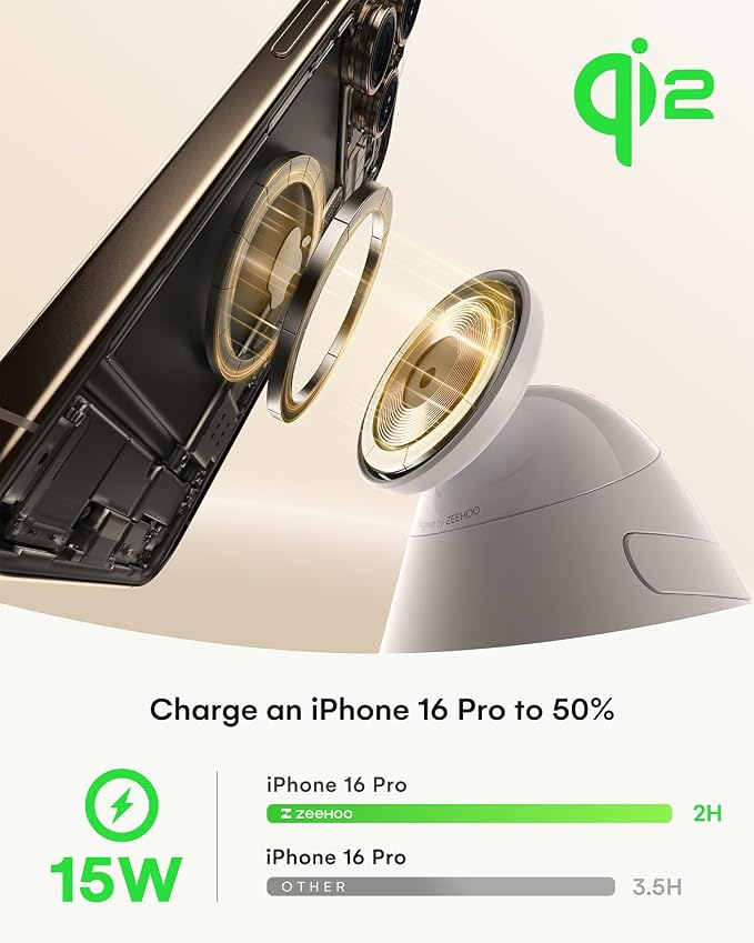 3 in 1 Charging Station for Apple, Qi2 Mag-Safe Charger Stand with Adjustable Night Light, Fast Wireless Charging Station Compatible with iPhone 17/16/15/14/13/12, AirPods and Apple Watch(30W Adapter)