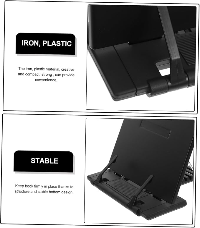 Veemoon Adjustable Desktop Document Stand Portable Reading Rack for School Office Home Library Material Ergonomic Angle for Comfortable Reading Typing