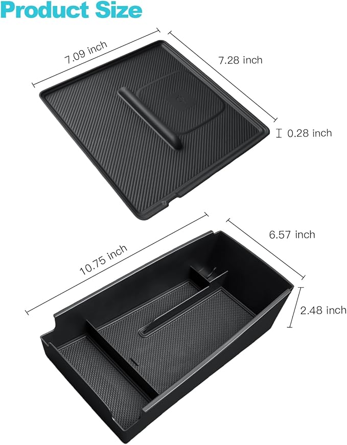 CDEFG 2PCS for 2025 2026 Kia K5 Center Console Organizer for 2025 2026 Kia K5 (GT-Line/EX/GT/LXS) Accessories Middle Console Tray Armrest Storage Box Wireless Charging Protective Console Mat