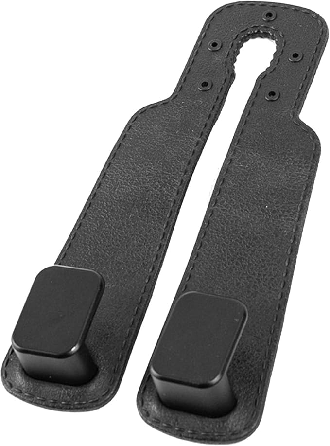 Car Seat Headrest Hook Heavy Duty Double Hook Organizer for Storage Handbags Purses Shopping Bags Durable TPE Metal 6.30x3.15 Inches (Black)