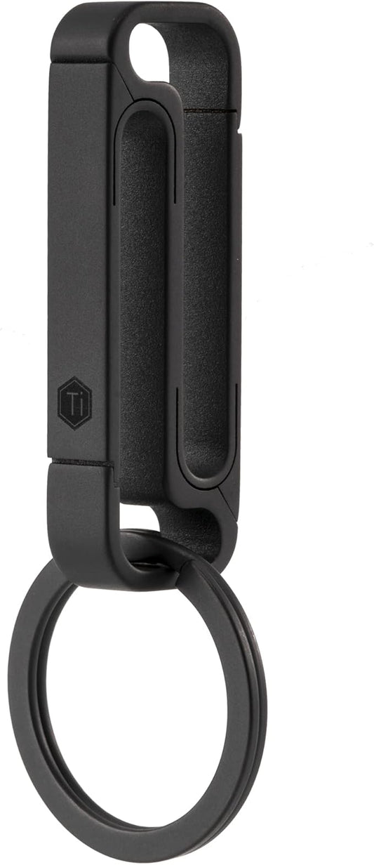 KeyUnity Titanium Key Holder Belt Clip, Double Side Carabiner Keychain For Men