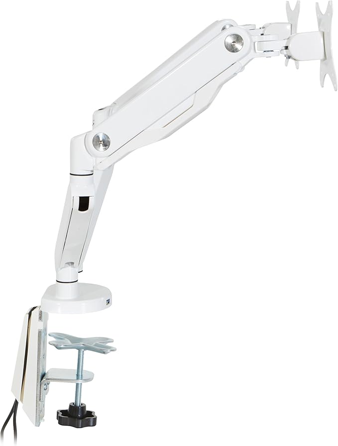 Office Star Ascend II Double Monitor Arms with Dual USB 3.0 Ports, 3-Point Rotation and VESA Mounting Bracket for 17-inch to 30-inch Monitors, White