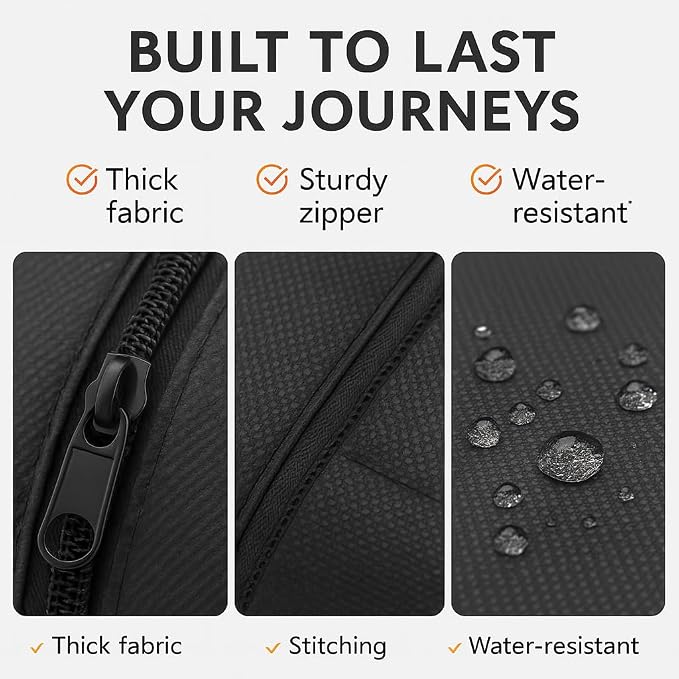 Shoe Bag for Travel Water Resistant Shoe Organizer with Transparent PVC Window, Carry Handle, Heavy-Duty Zipper, Fits Men's Size 11, for Golf, Gym, Sports & Soccer Cleats- (Pack of 3)