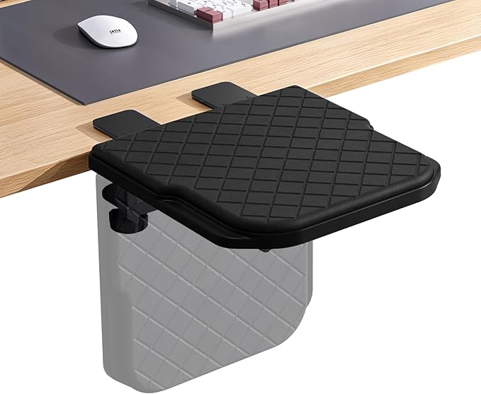 CABTE Ergonomics Desk Extender Tray, Table Mount Arm Wrist Rest Shelf, 90° Foldable Elbow Arm Support,Foldable, Computer Desk Extender Tray for Home and Office (Large Foldable)