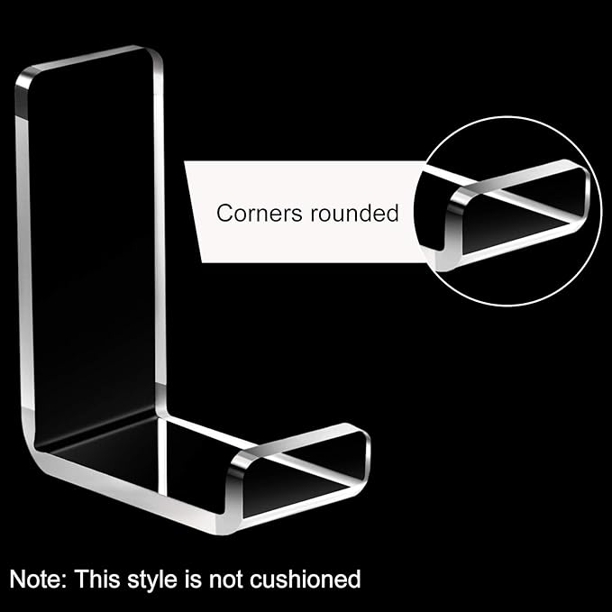 Weewooday 4 Pieces Headphone Hanger Holder Desk Adhesive Headphone Hook Wall Mount Headset Stand Acrylic Holder with Glues for General Purpose Game Earphone(Clear)