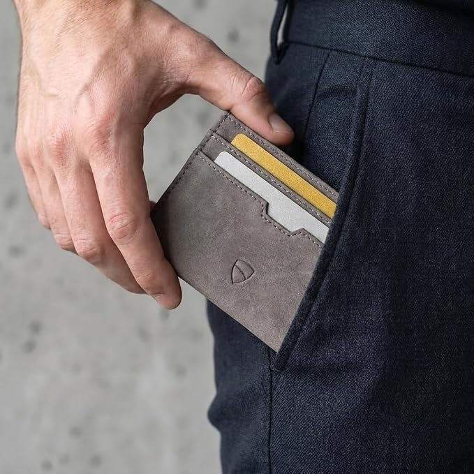 Vaultskin MOORGATE Slim Card Holder – Minimalist Leather Wallet with RFID Blocking, Front Pocket Credit Card Case for Men & Women