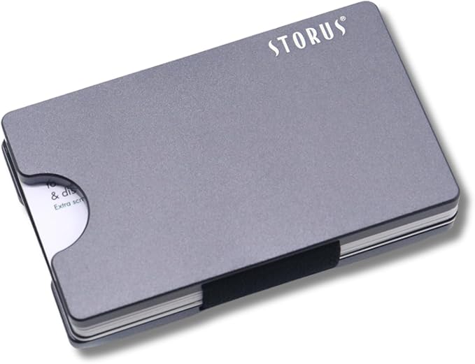Storus Smart Wallet RFID Blocking Card Holder Money Clip Slim Minimalist Front Pocket Wallet for Men, Father's Day, Groomsmen, Graduate, Gift - Gunmetal