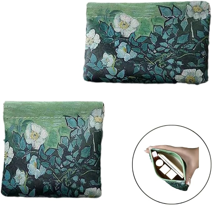 Better-Love 2 Pack Small Makeup Bag for Purse, PU Leather Cosmetic Pouch & Coin Purse Organizer, Purse Pouches for Inside Purse Organization, Snap Closure Mini Makeup Pouch Set for Women