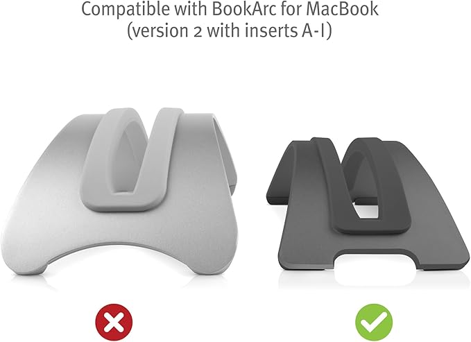 Twelve South BookArc Insert F for MacBook 16" USB-C and MacBook Air Retina 2020, Silver