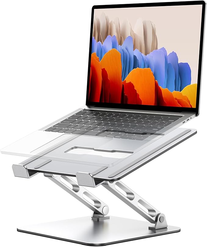 Laptop Stand for Desk Adjustable Height, Ergonomic Laptop Riser Holder with Dual-bar Support, Portable Computer Notebook Stand for MacBook Air Pro, Dell XPS, HP (10-16")