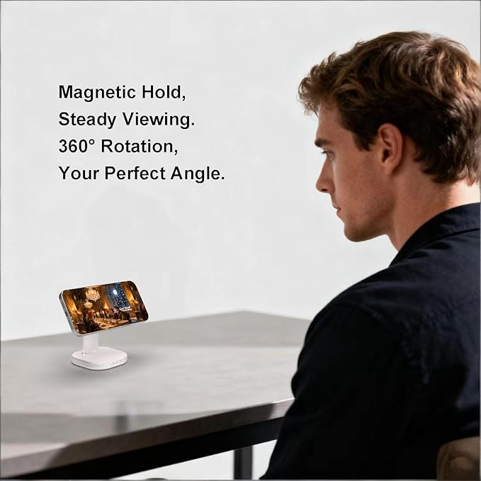 3 in 1 Wireless Charging Station for Magsafe Charger Stand,Magnetic Phone Charger for iPhone,for Apple Watch,for Airpods,for Magsafe Charging Station (White)