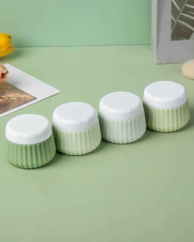 Mrsdry Travel Containers for Toiletries 4 Pack, TSA Approved Travel Size Toiletries, With Clear Bag Leak Proof Silicone Jars, Creams Jars Carrying Small Items