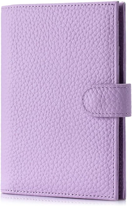 RFID Passport Wallet for Women, Genuine Leather Travel Holder | Slim Passport Holder with RFID Protection, Dedicated Storage for Cards, Coins and Travel Essentials, Gift Ready (Lavender)