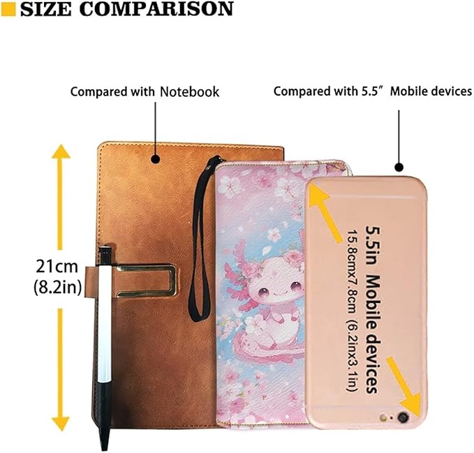 Bulopur Axolotl Wristlet Wallet for Women Cherry Blossom Clutch Purse PU Leather Zipper Credit Card Wallet Coin Cash Holder Ladies Handbags Gifts for Mom Girlfriend