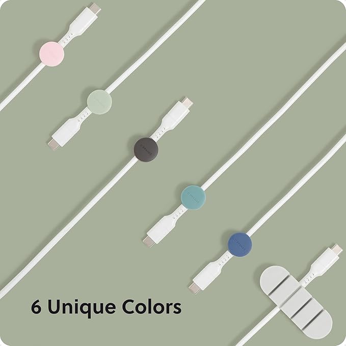 U Brands Adhesive Cord Organizers, Set of 15 Cable Clips, Office Desk Accessories, Office Supplies, Assorted Colors