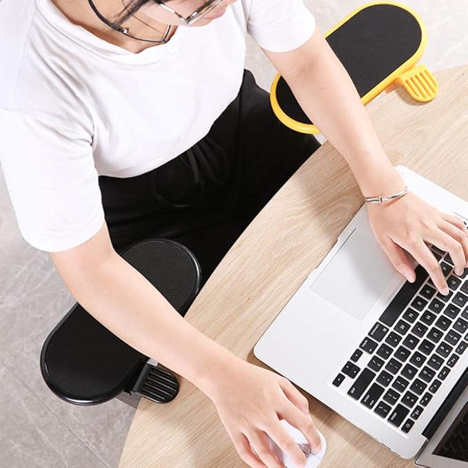 Ergonomic, Adjustable Computer Desk Extender Arm Wrist Rest Support Mouse Pad Desk Computer Armrest Wrist Rest (Black)