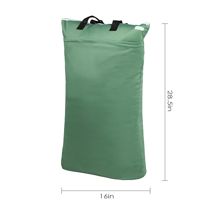 wegreeco Reusable Hanging Wet Dry Cloth Diaper Bag (Pea green)