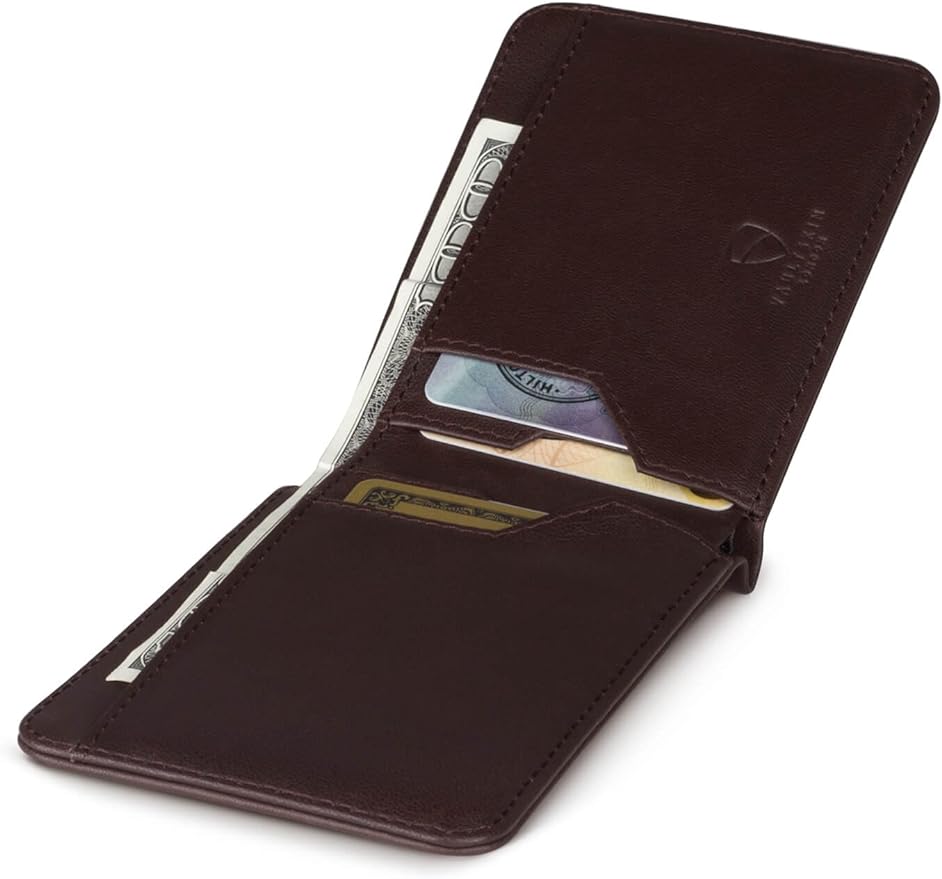 Vaultskin MANHATTAN Slim RFID Blocking Bifold Leather Wallet for Men - Men’s Leather Wallet, Front Pocket Minimalist Card Holder, Holds 9 Cards and Cash, Premium Italian Leather