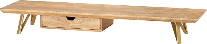Anji Mountain Monitor Stand - Desktop Organizer & Laptop Riser, Ergonomic Monitor Riser, Space-Saving Monitor Stand for Desk, Durable Construction, Easy Assembly, Ideal for Home & Office,Natural