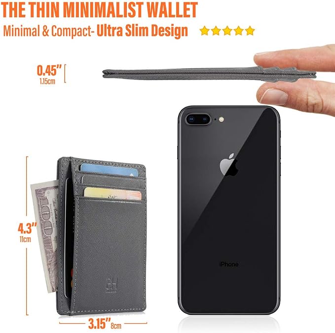 GH GOLD HORSE Slim RFID Blocking Card Holder Minimalist Leather Front Pocket Wallet for Women | Slim