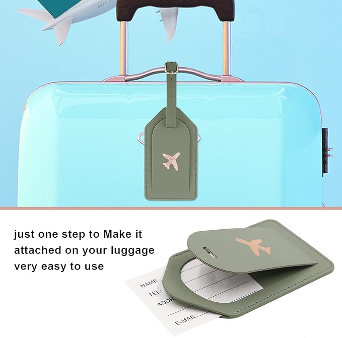 Melsbrinna Rfid Passport Holder for Travel women/Men Set Travel Suitcase Tag, Cute Passport Wallet Rfid Blocking Card Slots, Rfid Passport Cover/CaseTravel Wallet (Green)