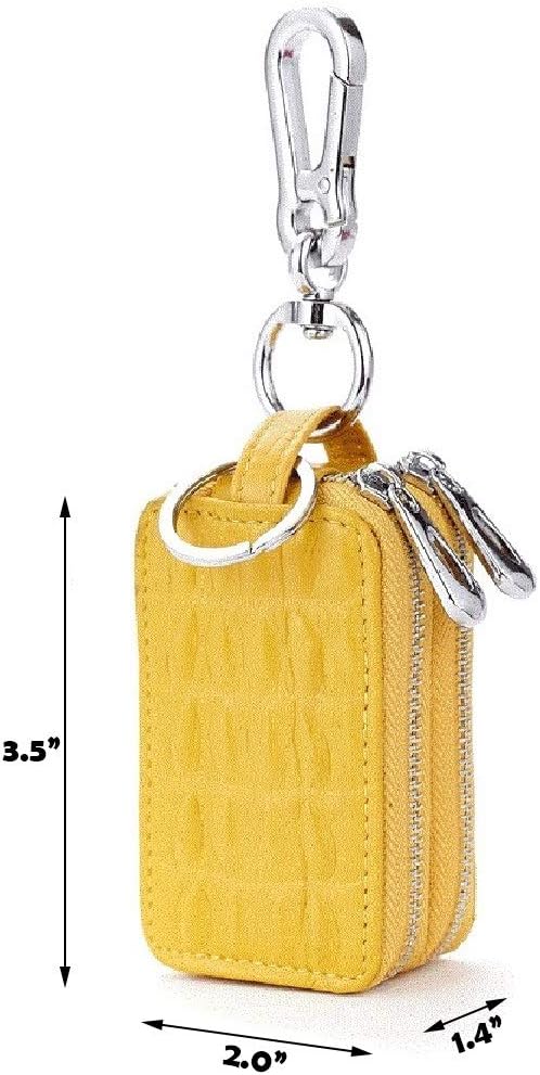 BAKUN Two-Sides Mini Leather Car Key Case, Key Holder Key Organizer Wallet