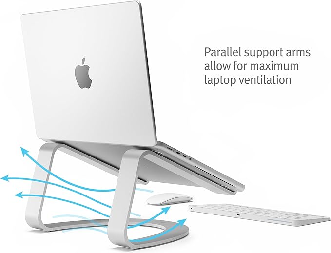 Twelve South Curve SE Ergonomic Aluminum Laptop and MacBook Stand with Anti-Slip Silicone to Prevent Scratching | Compatible with 11" to 17” laptops