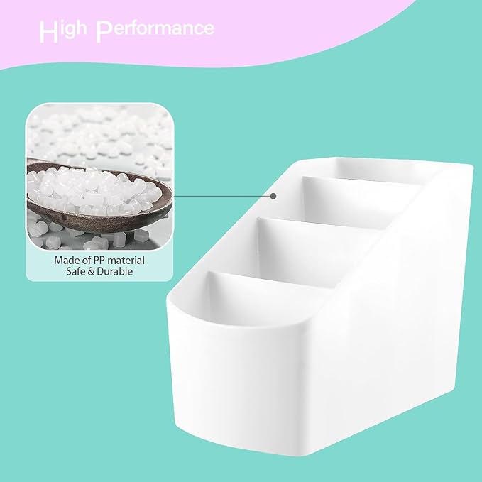 Generic 2-Piece Set Plastic Desk Organizer With 8 Slots,Minimalist Multi-purpose Storage for Small Items,White Matte Surface