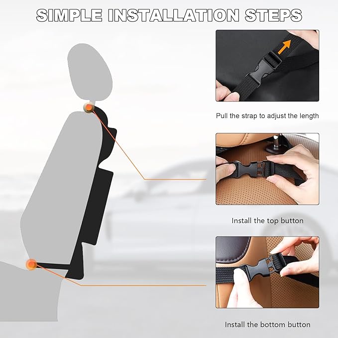 2PCS Car Backseat Organizer, Oxford Car Back Seat Protecter Kick Mat with Touch Screen Tablet Holder, Waterproof Automotive Seatback Storage Bag with Multi Functional Pockets (Regular Style)