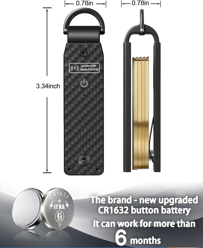 Air Keychain with GPS Tracker : Lightweight Compact Key Holder for Outdoor Use - Minimalist Metal Key Organizer
