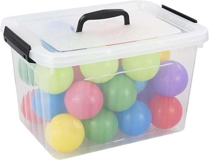12 Quart Plastic Storage Latch Box, Latching Storage Bin with Handle,1 Pack