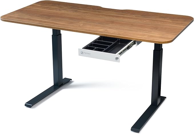 PERFECT POSTURE Max Under Desk Storage Drawer – Large Desk Drawer with Lock for Regular & Sit-Stand Standing Desks, White (12.3” x 12.8”)