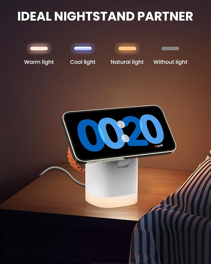 Wireless Charging Station for iPhone Mag-Safe: JoyGeek 3-in-1 Foldable Charger Phone Stand Charger for iPhone 16/15/14/13/12 Pro/Max/Plus - for AirPods - for Apple Watch 2-10/Ultra