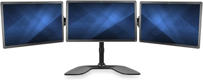 StarTech.com Triple Monitor Stand - Articulating - For Monitors 13??to 27??Adjustable VESA Computer Monitor Stand for 3 Monitor Setup - Steel - Black (ARMBARTRIO2)