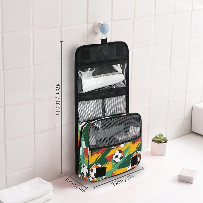 senya Hanging Travel Toiletry Bag Football 1 Kit Makeup Case Cosmetics Organizer for Men Women