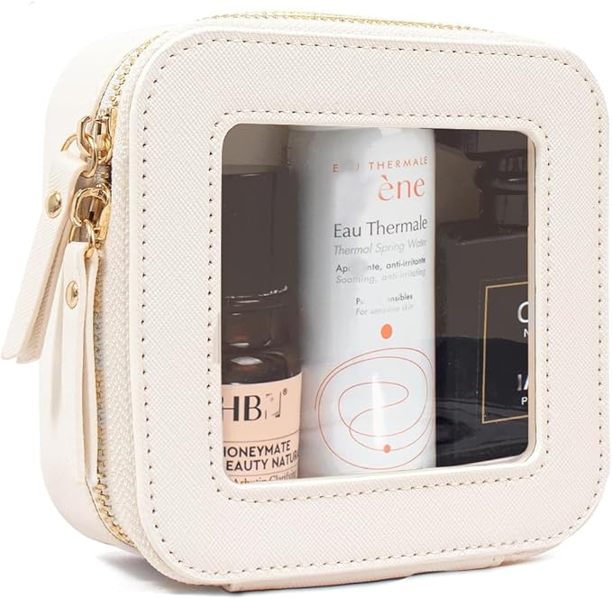 Travel Clear Makeup Bag Set, TSA Approved Cosmetic Bag Case with Zipper Portable Makeup Pouch Toiletry Bag Traveling Cosmetic Organizer Storage Bag Car Organizer Car Essentials
