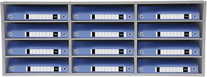 12-Slot Desktop Organizer, Minimalist Design Mailbox, File Sorter w/Top Platform for Hold Cables/Files/Keys, Desktop Bill Paper Organizer for Office & Home(White, 12 Slot, Style 2)