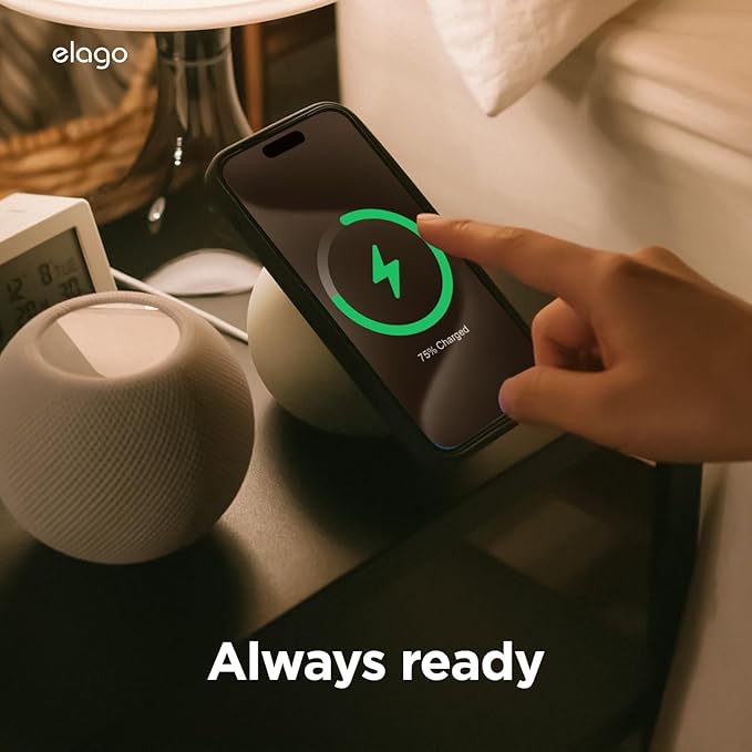 elago MS2 Charging Stand Compatible with MagSafe Charger - Premium Silicone, Compatible with iPhone 17/16/15/14/13/12 Series, Designed for MagSafe Stand [Black] [Charging Cable Not Included]