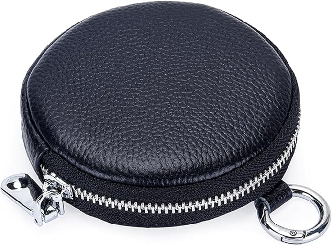 1 Pcs Leather Zipper Coin Purse Wallet With Keychain, Coin Organizer, Change Holder,Card Case, Mini Leather Zipper Storage Bag for Men & Women