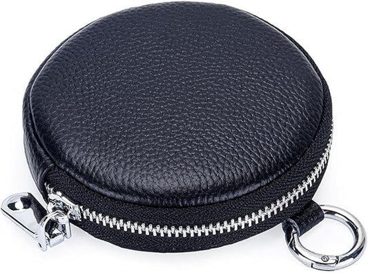 1 Pcs Leather Zipper Coin Purse Wallet With Keychain, Coin Organizer, Change Holder,Card Case, Mini Leather Zipper Storage Bag for Men & Women